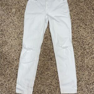 Lauren Conrad White Distressed Skinny Jeans